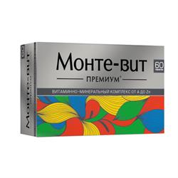 Монте-Вит Витаминно-Минеральный Комплекс А- Zn Премиум Таблетки.