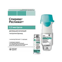 Спирива Респимат Раствор Для Ингаляций Картридж 2.5мкг/Доза 4мл.